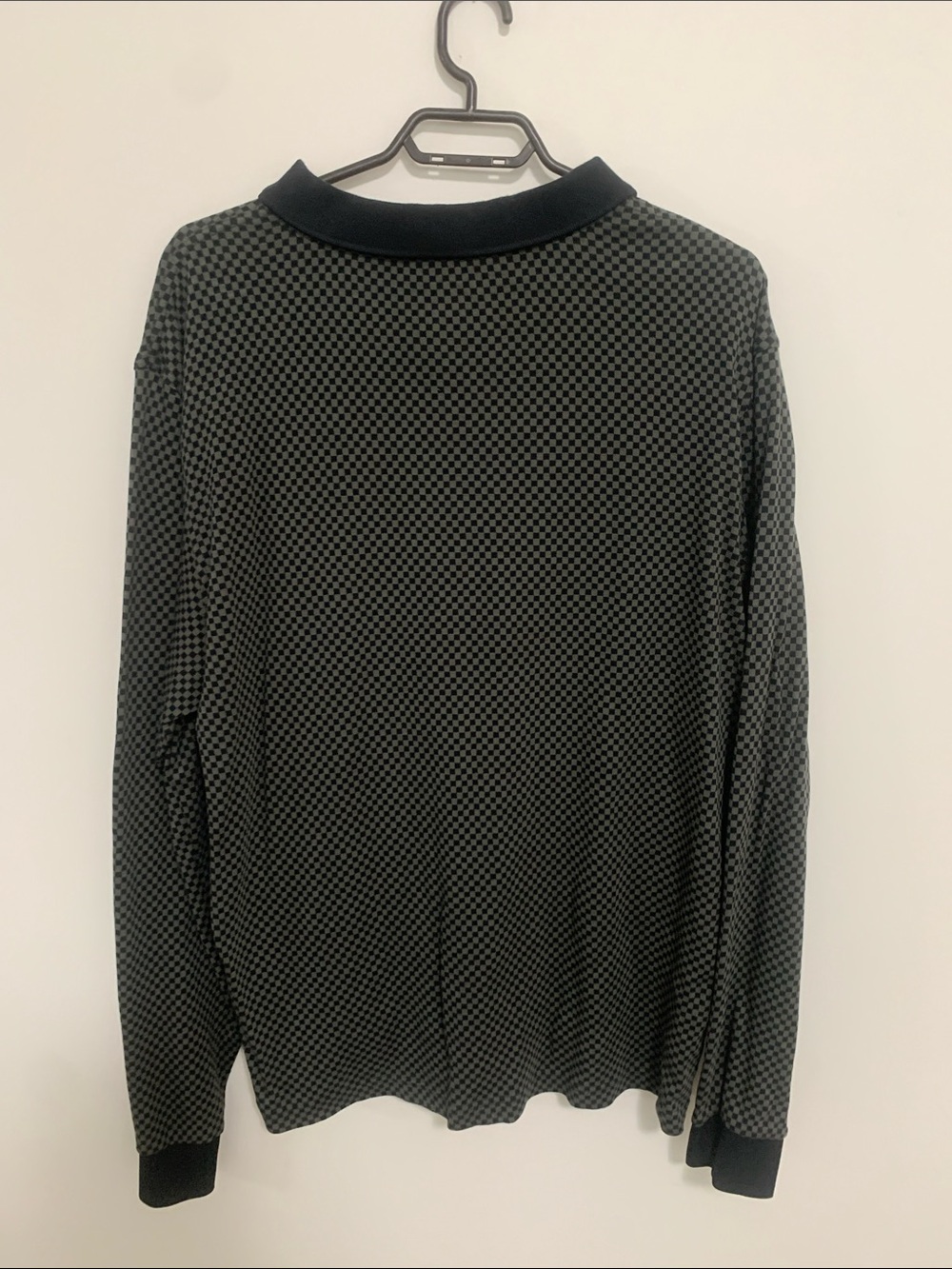 Fred Perry Long Sleeve Polo — Black and Gray Micro-Check - Picture 4 of 4